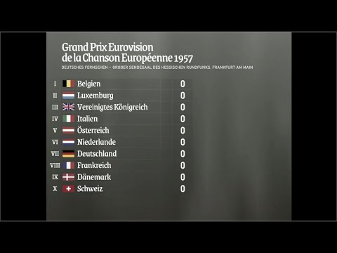 Eurovision 1957: Europe calling | Super-cut with animated scoreboard