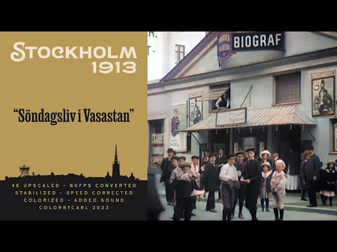 Stockholm 1913: Söndagsliv i Vasastan - Remastered 4K 60fps