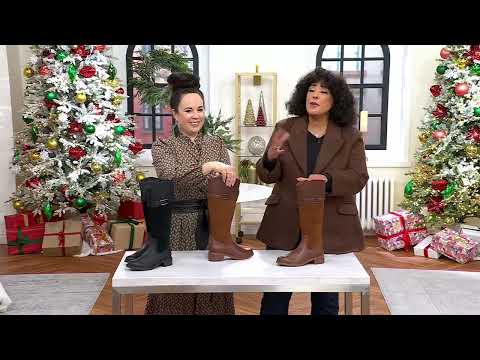 Clarks Collection Leather Tall-Shaft Boot - Maye Carly on QVC