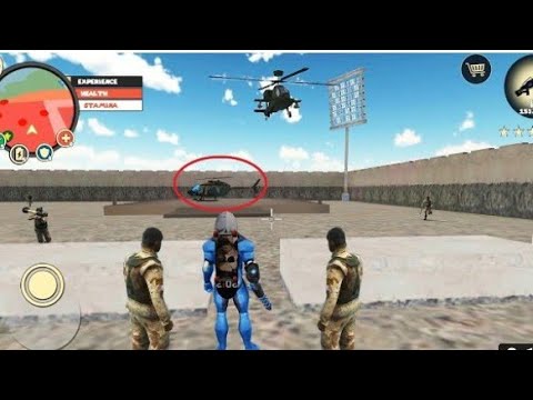 Rope Hero : Vice Town (Find the helicopter in secret Army Base) Android Gameplay
