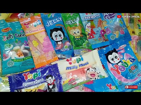Unboxing Ranjani Jelly Cone🍭Yupi Ice Cream🍦Ranjani Jelly Gummy Beam Mix🍒Apple🍏Yupi SeaWorld 🦀