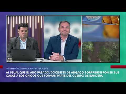 Docentes de Angaco sorprendieron a los chicos del cuerpo de bandera en sus casas