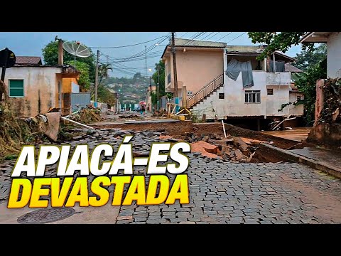 Apiacá-ES 70% da cidade devastada pelas fortes chuvas de 23-03-2024