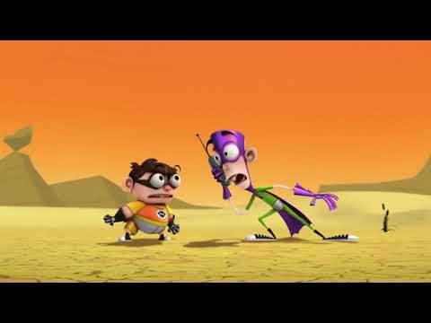 Fanboy and chum chum turned into cavemen & dinosaur buddy up!