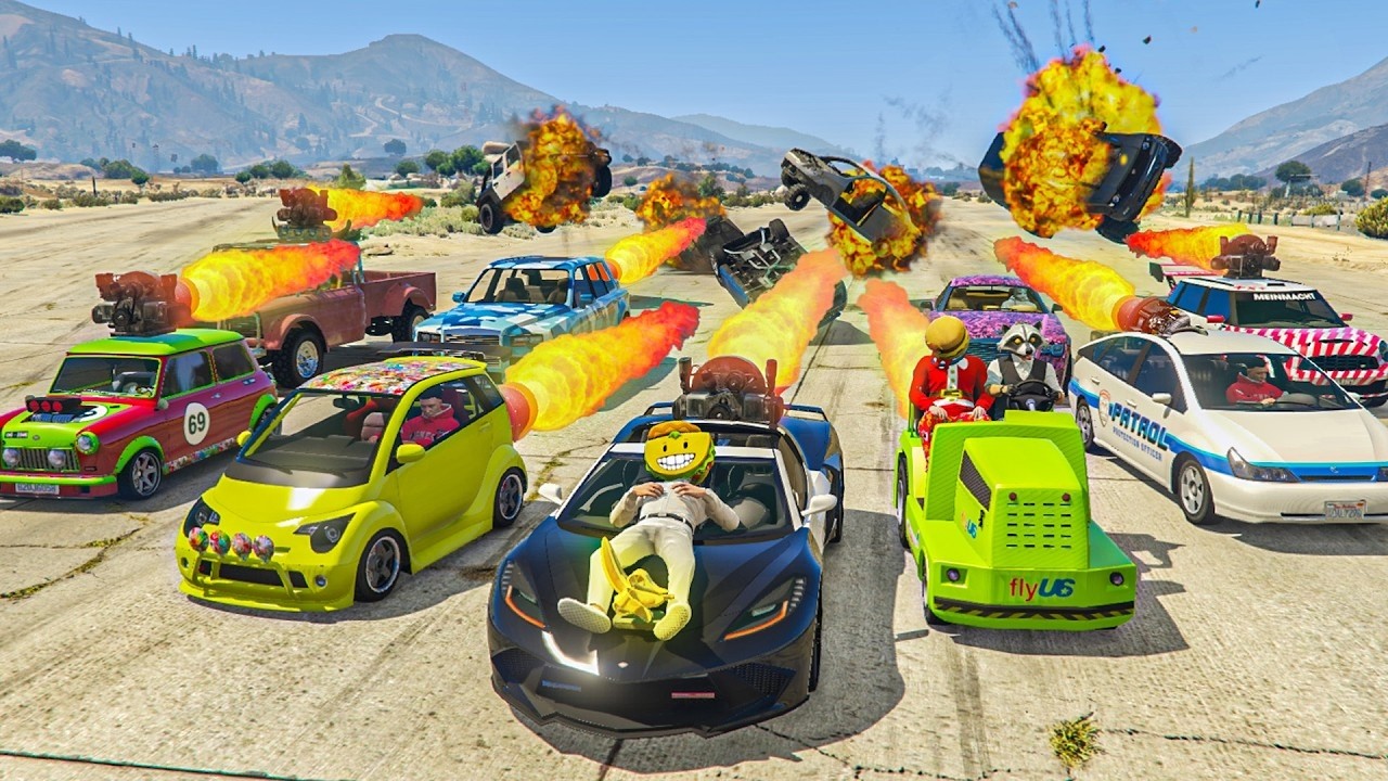 EL ÚLTIMO EXPLOTA CON COCHES ALEATORIOS CON TURBOS!! MÁXIMA VELOCIDAD! - GTA 5 ONLINE