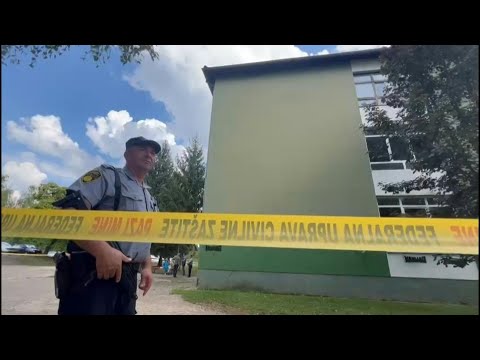 Video Thumbnail: Police cordon off Bosnia school after staffer kills three co-workers | AFP