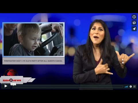 Firefighter host 3 yr old's party after all guests cancel (ASL - 9.25.18)
