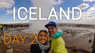 Iceland Vlog Day 2: The Golden Circle | Gullfoss | Strokkur Geysir | Hrunalaug