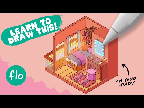 You Can Draw This ISOMETRIC ROOM in PROCREATE