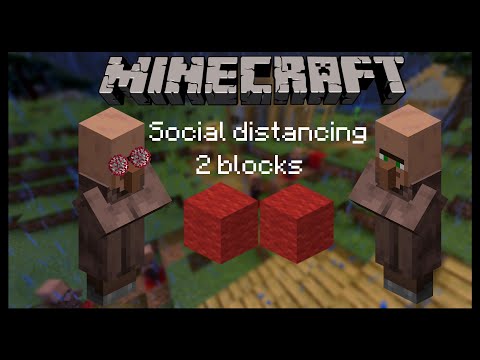 Social distancing portrayed by Minecraft!
