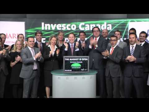 Invesco Canada opens Toronto Stock Exchange, April 29, 2015.