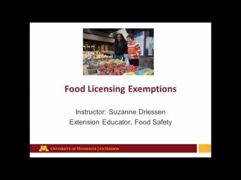 Food Licensing Exemptions