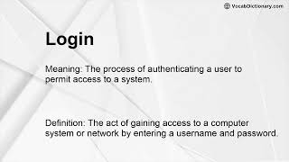 Login Meaning