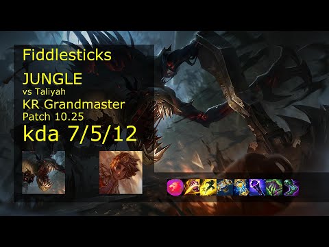 Fiddlesticks Jungle vs Taliyah - KR Grandmaster 7/5/12 Patch 10.25 Gameplay // [롤] 피들스틱 vs 탈리야 정글