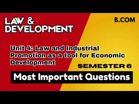 Unit 1 Introduction l Important Questions l Semester 6 l Law and Development l