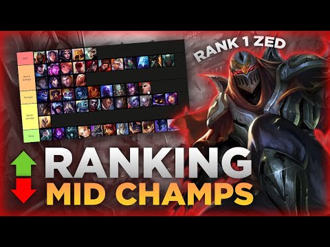 RANK 1 ZED RANKS ALL THE MID LANE CHAMPIONS BY DIFFICULTY!