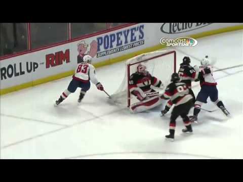 Perfect mid-air goal by Ovechkin @ Senators