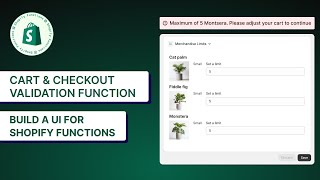 Building a UI For a Shopify Function | Cart Validation Function Using Validation Settings Extension