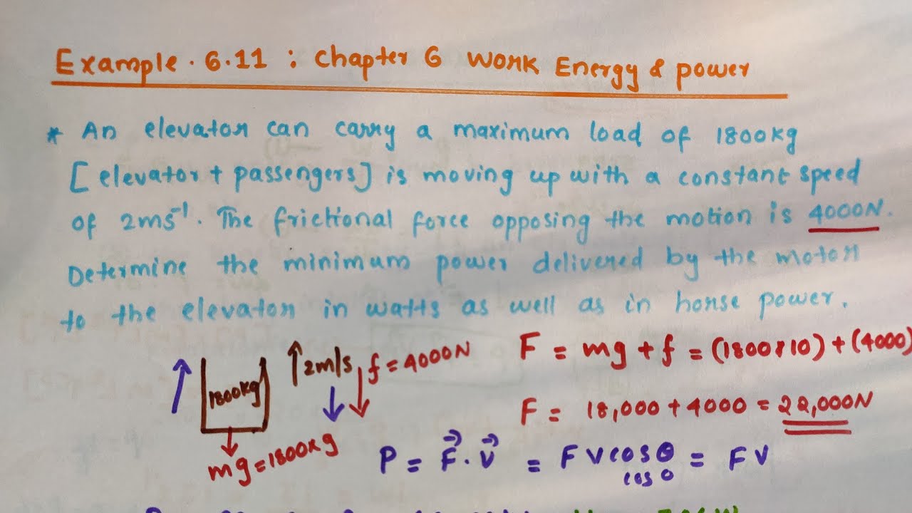 Watch video Example 6.11//NCERT Solutions//An elevator can carry a maximum load/ Chapter 6 Work Energy and Power Now Example 6.11//NCERT Solutions//An elevator can carry a maximum load/ Chapter 6 Work Energy and Power