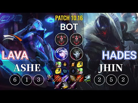 HLE Lava Ashe vs Hades Jhin Bot - KR Patch 10.16
