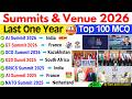 Summits 2026 Current Affairs Important Summits 2026 Shikhar Sammelan 2026 SSC CGL MTS GD NTPC