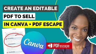 Create An Editable PDF to Sell in Canva + PDF Escape | Add Editable Fields To Checklists + Planners