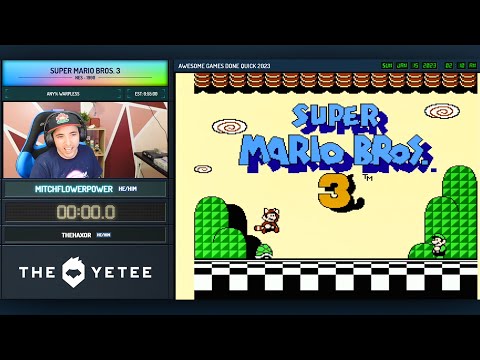 AGDQ 2023 Super Mario Bros. 3 Any% Warpless Speedrun by Mitchflowerpower