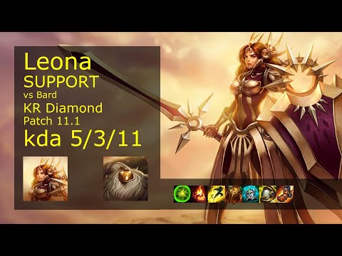Leona Support vs Bard - KR Diamond 5/3/11 Patch 11.1 Gameplay // [롤] 레오나 vs 바드 서폿