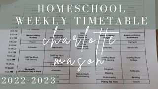 2022-2023 Homeschool Timetable (Schedule) | Charlotte Mason Form 1A Lower