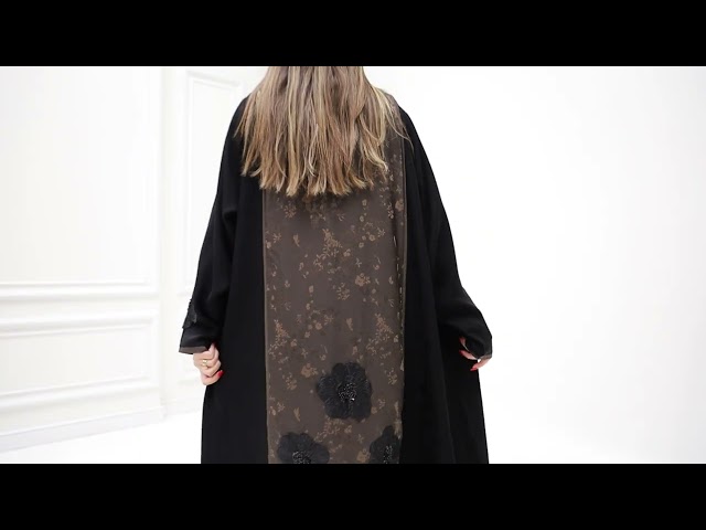 عباية لف تطريز ورود مع جاكر  خلف 1180420