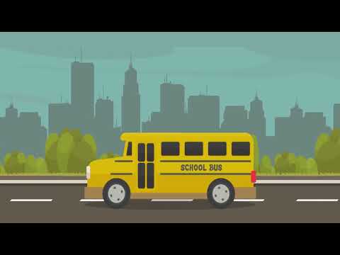 School Bus Animation With Horn And Engine Sound Effects