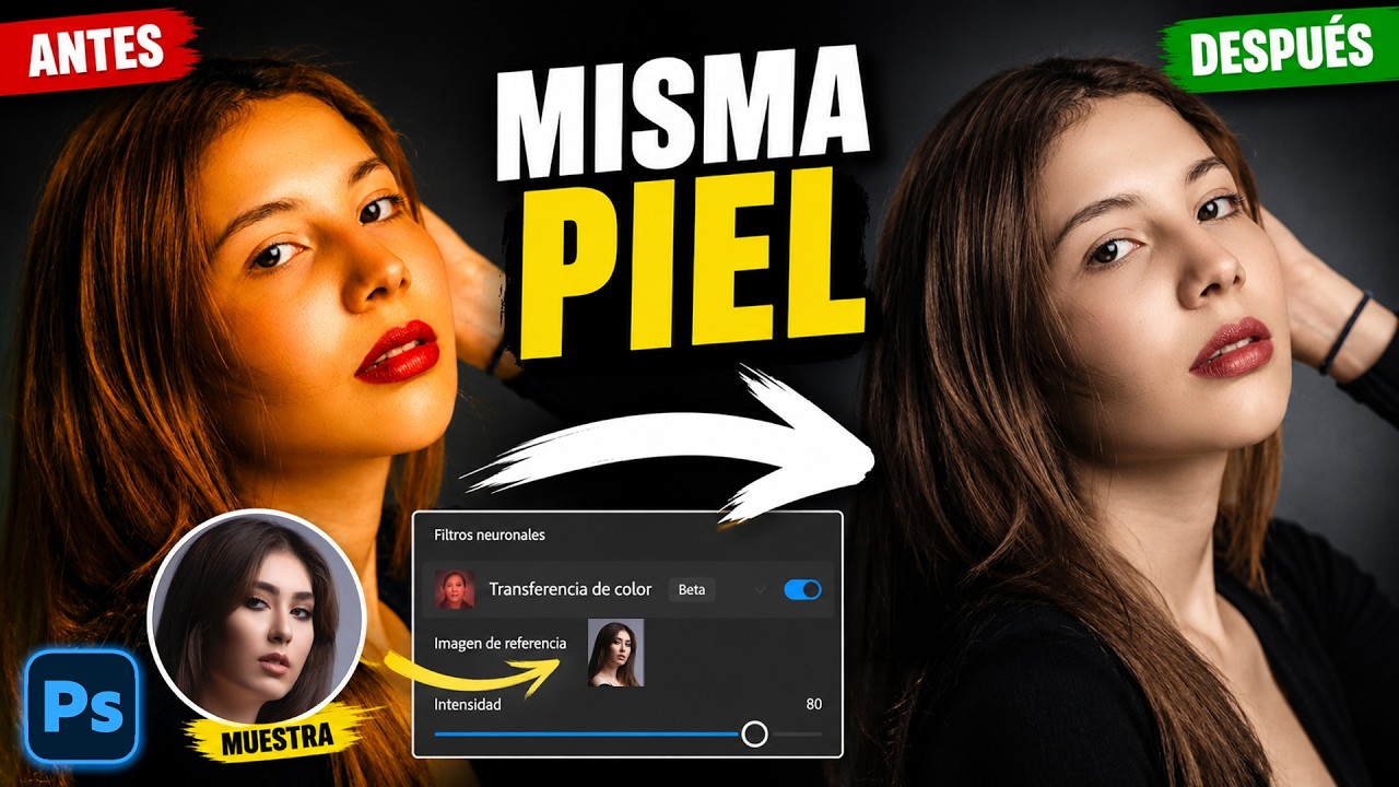👀 ¿TONOS de PIEL DIFERENTES? Así los IGUALO en Photoshop 🎨