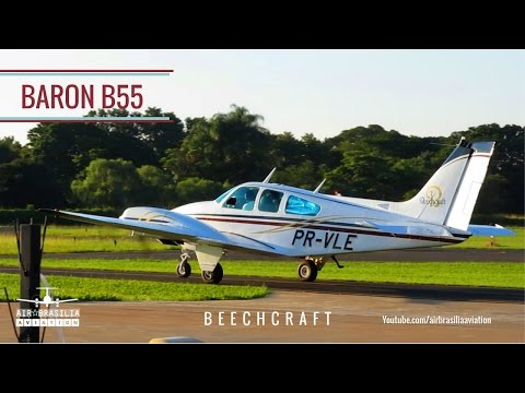 Beechcraft Baron B55 | Engine Start-up, Taxi, Takeoff | Acionamento Decolagem | Baron 55 Takeoff Video