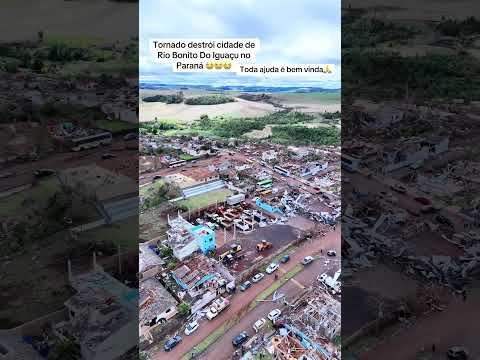 Tornado destroi cidade de Rio Bonito do Iguaçu no Paraná 😭 É só deus para livrar as pessoas🙏##