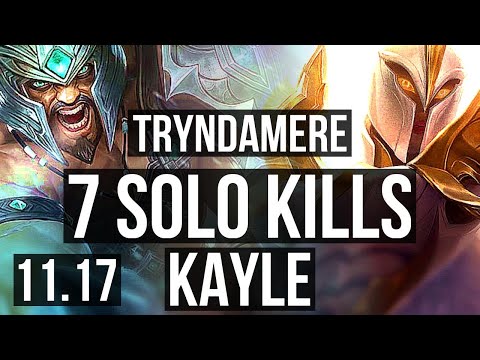 TRYNDAMERE vs KAYLE (TOP) | 7 solo kills, 1.3M mastery, 500+ games, 9/2/1 | KR Diamond | v11.17