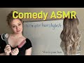 POV I M Your Hairstylist Comedy ASMR Hair Brushing Hair Cutting Soft Spoken