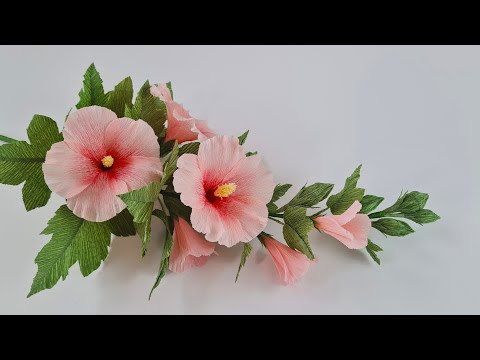 How to make Hollyhock paper flower / Paper Flower / Góc nhỏ Handmade