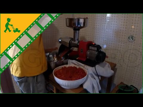 Funktionsvideo New O.M.R.A Tisch-Tomatenpresse. New-Line 5 mit elektrischem Motor 400W - 230V