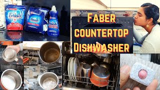 First time experience using Faber 8 place setting counter top Dishwasher| Before & After results