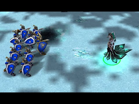 Warcraft 3 1 HERO Lich King VS 10 Footman