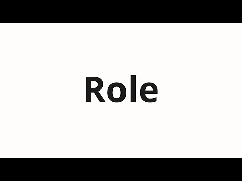 How to pronounce Role