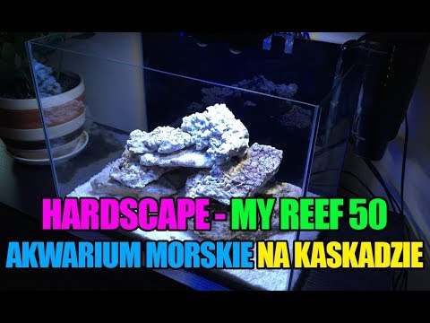 (18) MyReef 50 - Szkło, sucha skała i hardscape - Akwarium morskie bez sumpa na kaskadzie
