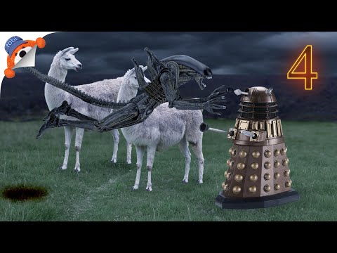 Alien vs Dalek ...and llamas | Llamas from Time 4 | TobiAnimados
