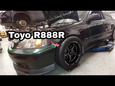 Why Is The TOYO R888R So Special? 225/45R15 VMS Racing 15x8 On A Honda Civic