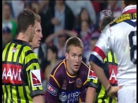 Casey Macguire drops Justin Hodges - Sydney Roosters vs Brisbane Broncos 2002