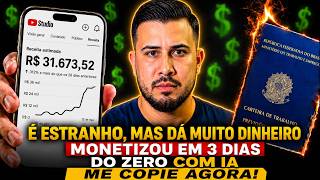 Encontrei um Canal Dark INUSITADO que Monetiza Rápido e pode te deixar Milionário com o YouTube + IA