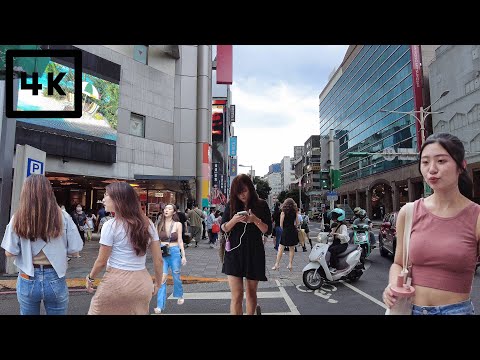 Rua comercial Taipei Zhongshan - Verão 2023 | Taiwan Walk 4K 🇹🇼