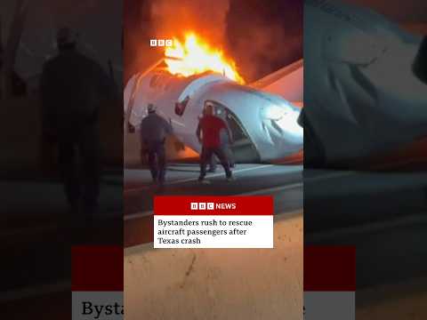 Bystanders help rescue people from plane crash in Texas. #BBCNews