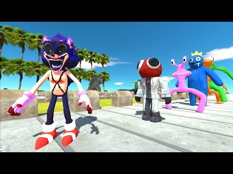 SONIC EXE Coconut island Death Run - Animal Revolt Battle Simulator