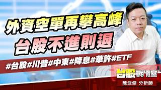 外資空單再攀高峰、台股不進則退#台股#川普#中東#降息#華許#ETF｜小武哥投資事務所｜陳武傑 (圖)